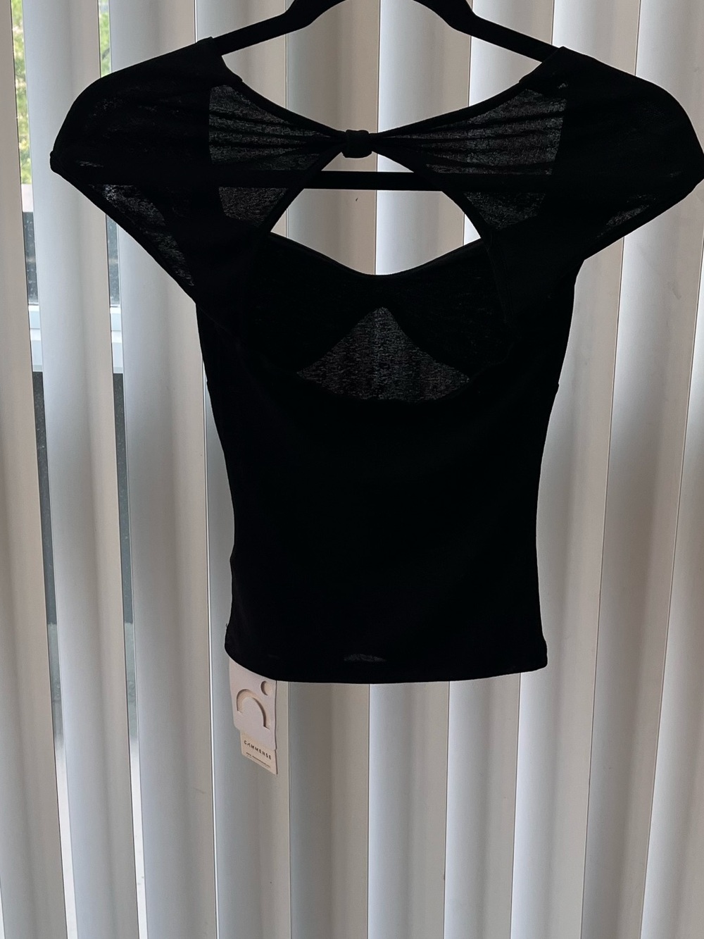 XS Black Women's Cutout Top - Commense